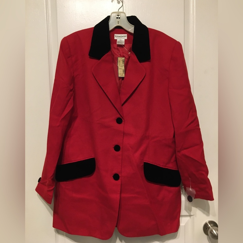 Red, Equestrian Style Jacket. Size L (fits like a 14/16)